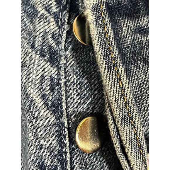 H&M Denim Wide Leg Jeans Blue 6 Unicorn Sequin Western Festival Concert Fairy - Picture 3 of 11